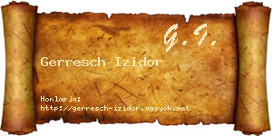 Gerresch Izidor névjegykártya